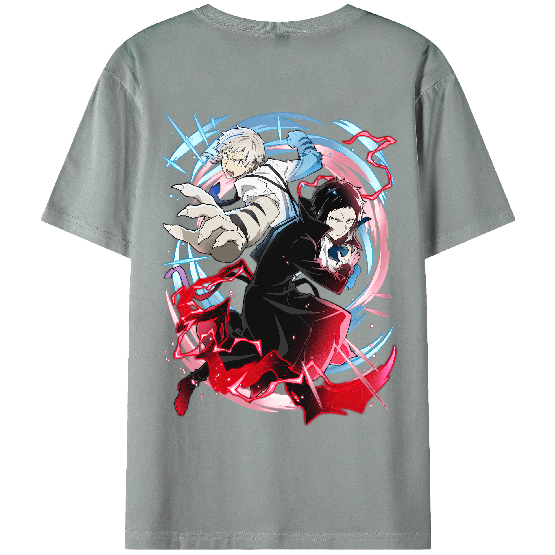 （画像用） 文豪ストレイドッグス Bungo Stray Dogs 綿100％ メンズ半袖Tシャツ（バックプリント） 通気性